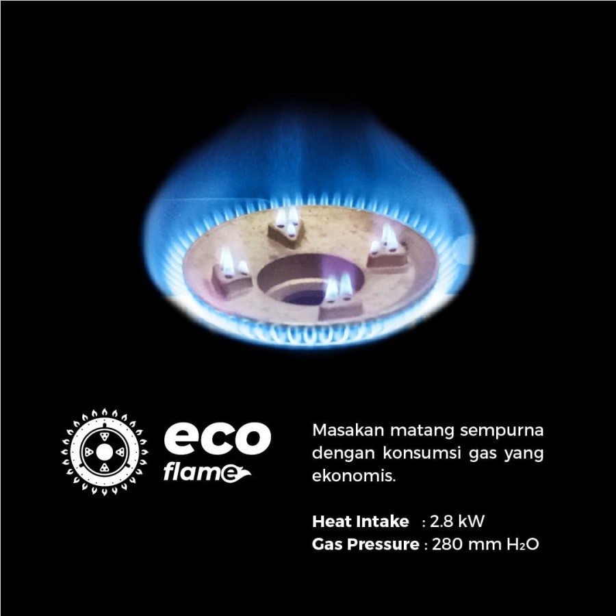 MASPION Kompor Gas 1 Tungku Tekanan Rendah Stainless MKS 810 S - Garansi Service Resmi 1 Tahun