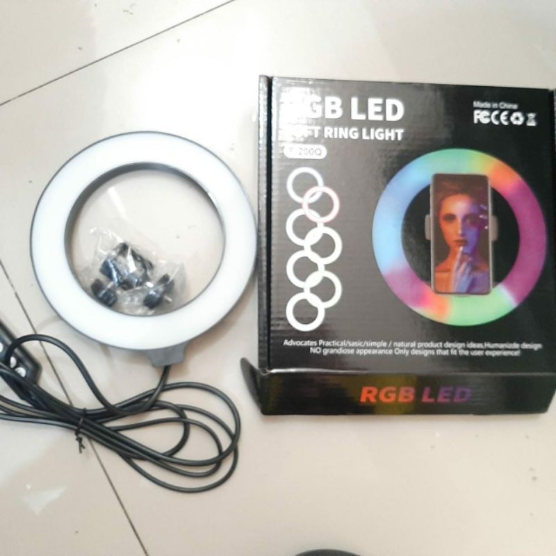 Ringlight RGB LED Rainbow 16cm Ring Light Plus Ball Head