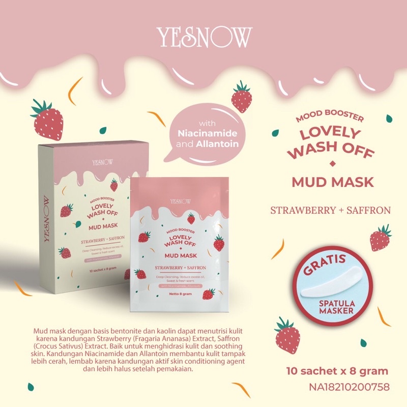Yesnow Mud Mask/ Masker Wajah Mud Yesnow
