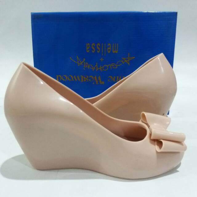 Sepatu wedges ribbon jelly wedges murah