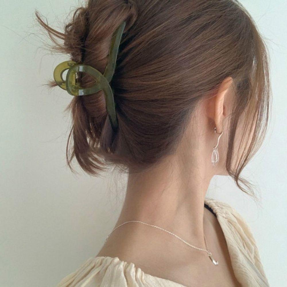 Agustinina Korea Klip Rambut Elegan Akrilik Belakang Kepala Ponytail Clip Hiasan Kepala Lady Wanita Jepit Rambut