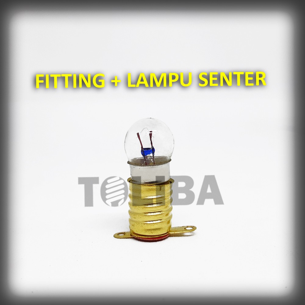 fitting senter e10 bohlam lampu senter 2,5volt / praktek anak sekolah / fitting bohlam lampu kuning