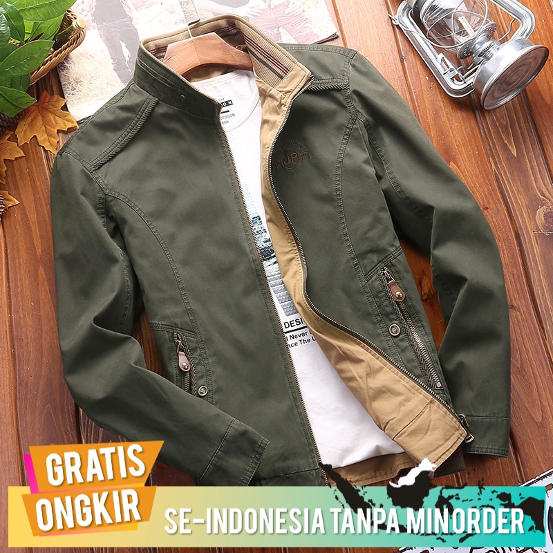 Jaket Pria Import Original 2018    Pria 2018  Reversibel Rekreasi Katun  Jaket Terbaik 9916