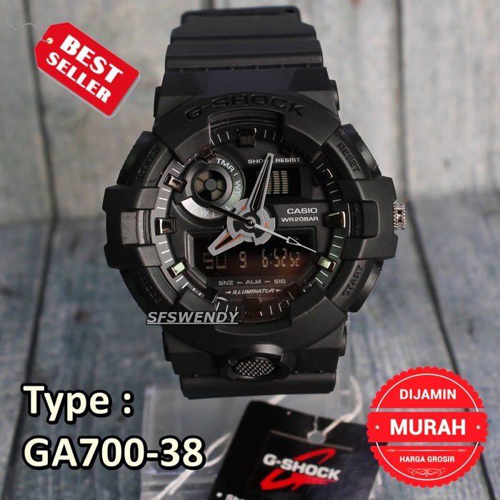 TERJUAL TERBANYAK  G Shock GA-700 Full Black Hitam army jam pria