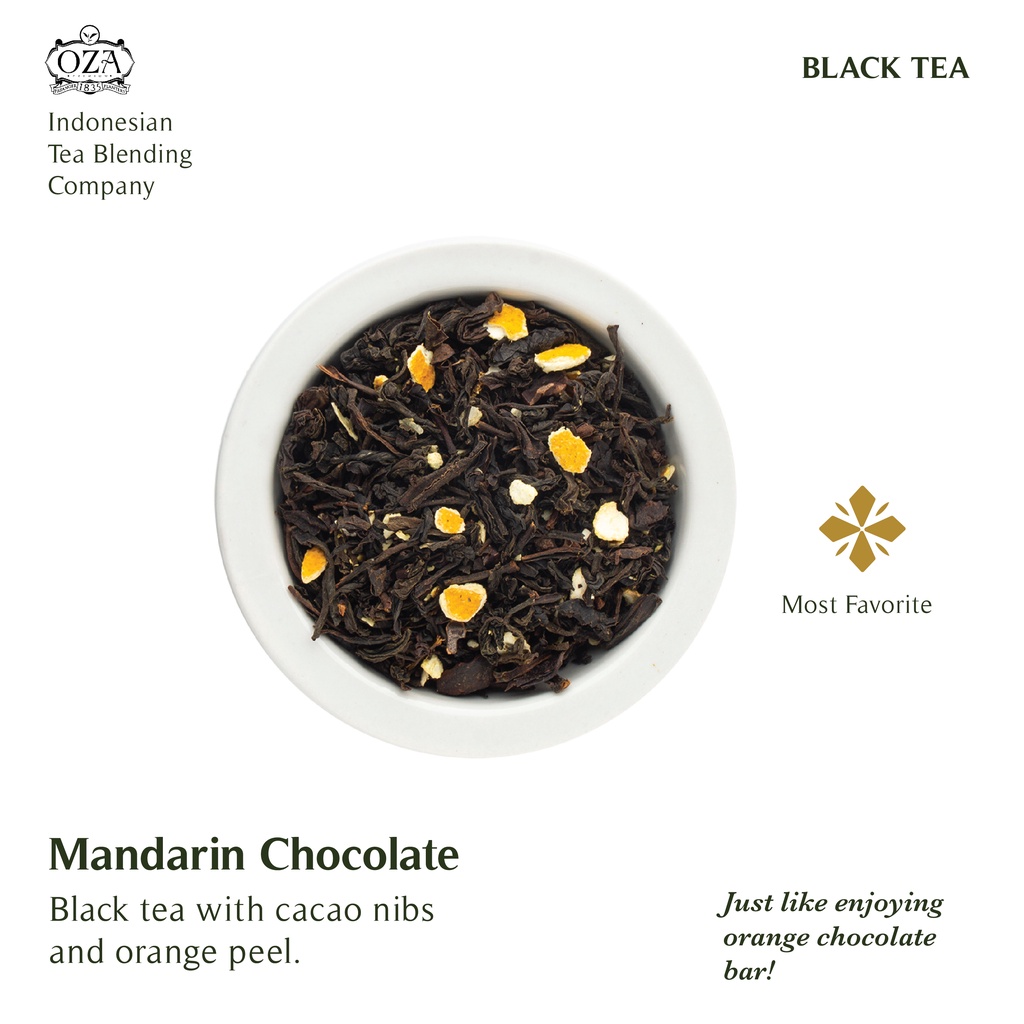 

OZA Tea - Mandarin Chocolate | Artisan Tea - Black Tea | Specialty Grade | Teh Premium | 40 gram (20 cups)