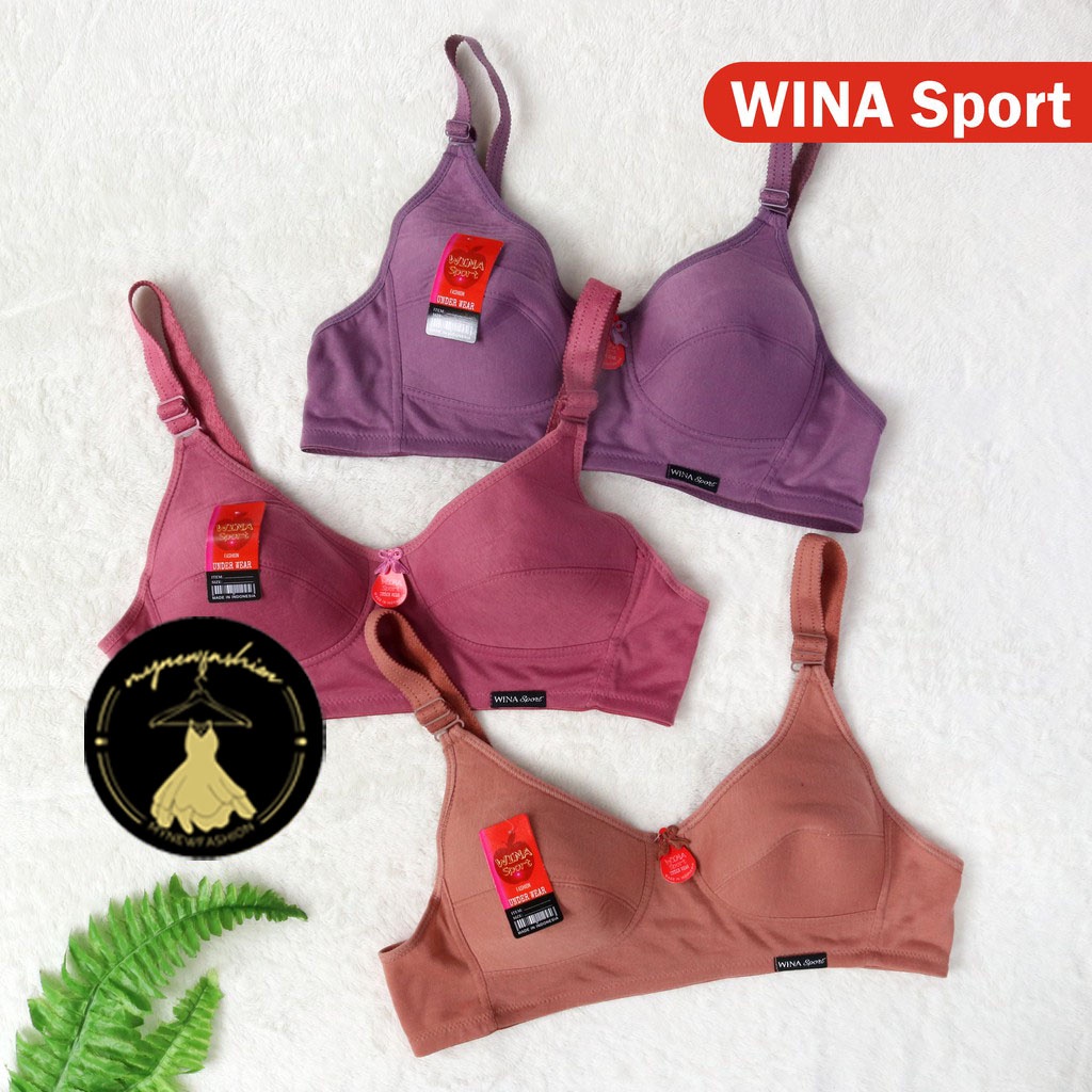 newmyfashion-COD BRA BH WINA Sport Kancing 3 / Beha Wanita Dewasa Tanpa Busa Kawat K3 / Kutang Tanpa