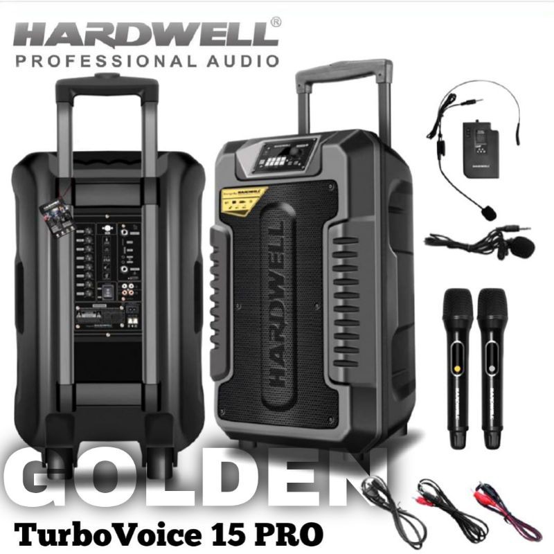 Speaker Portable Wireless Hardwell Turbovoice 15 Pro Original 15 Inch