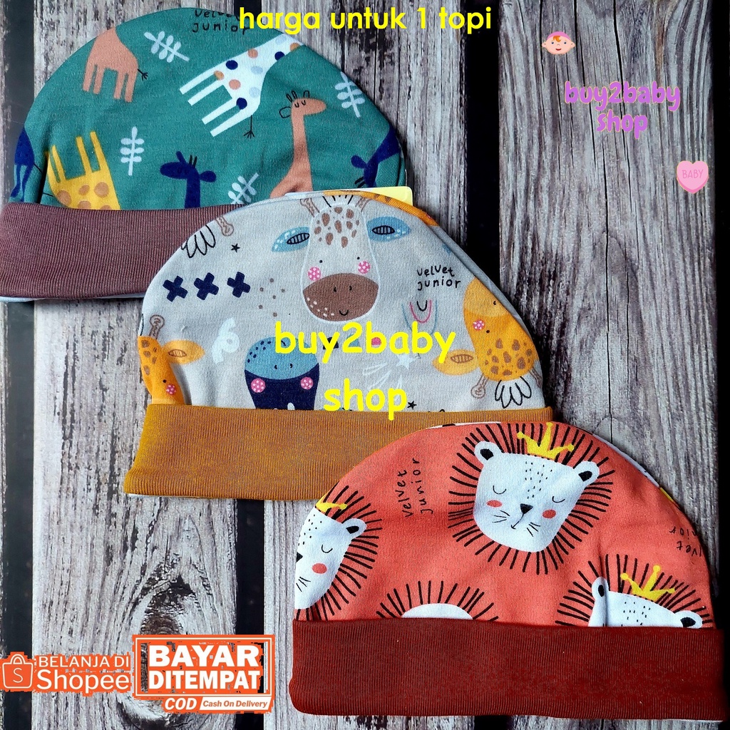 Velvet Junior terbaru topi bayi model bulat 0-3 Bulan 1 PCS