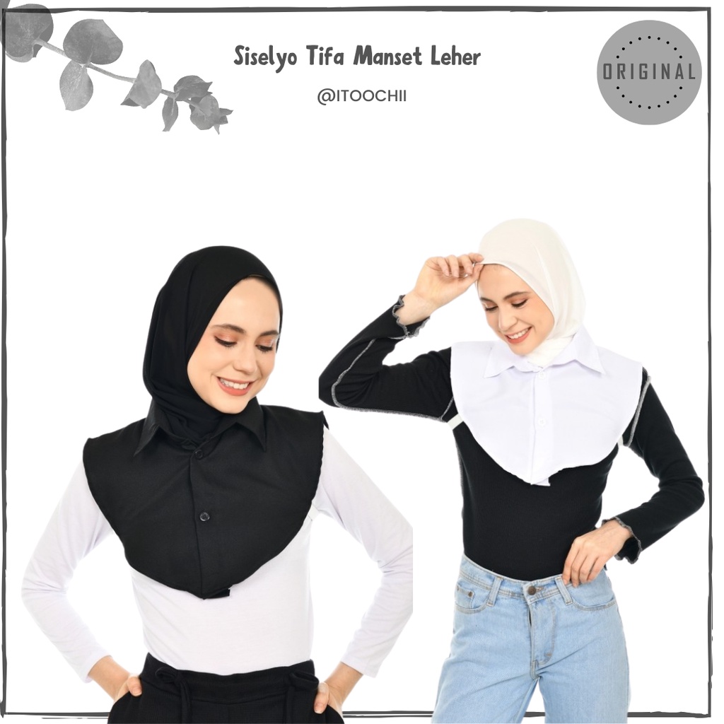 Siselyo Tifa Manset Leher Kerah Kemeja Palsu Fake Collar Krah Palsu
