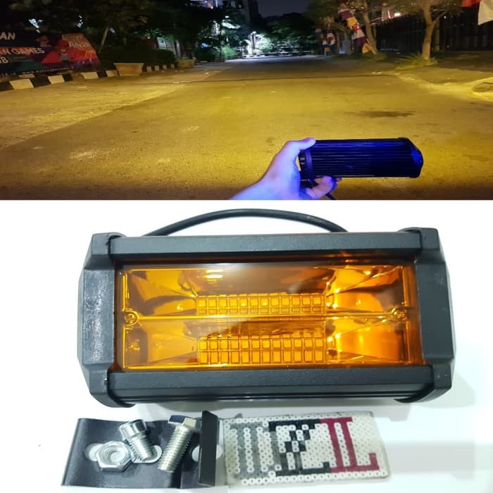 LAMPU TEMBAK SOROR LED KUNING BAR CREE CWL 24 MATA 2 SUSUN LED - Kuning