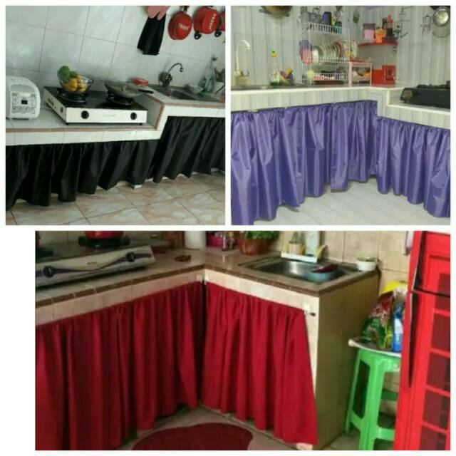 Tirai Kolong Dapur Gorden Dapur Shopee Indonesia