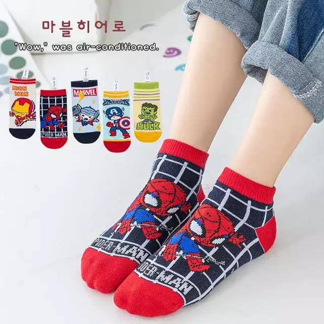 Kaos kaki anak Superhero 1pack isi 5 pasang motif