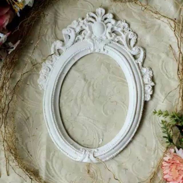 Resin frame scrapbook ROYAL OVAL PITA besar - FRAME RESIN OVAL CROWN - frame bahan mahar scrapbook