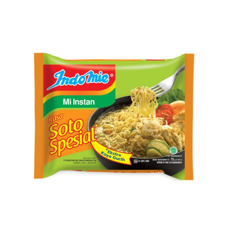

Indomie Mi Instan Soto Spesial 75 g - 2pcs