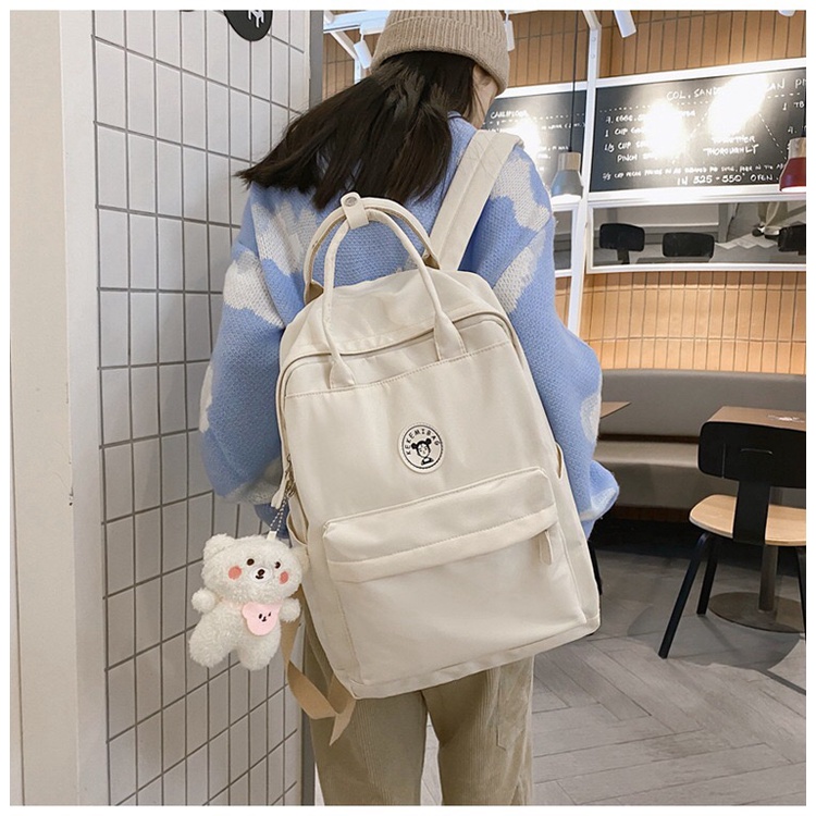 Mores Tas Ransel Laptop Wanita Pastel Micha Korean Nilon backpack Import polos Tas sekolah lucu kuliah remaja