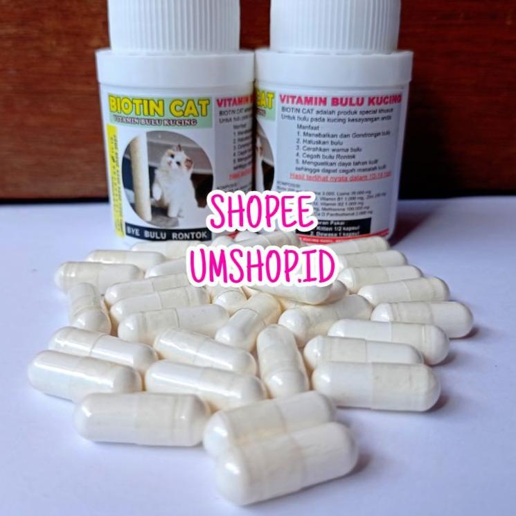 ✿ BIOTIN CAT Vitamin Bulu Kucing Lebat Panjang Bulu Rontok Ampuh murah