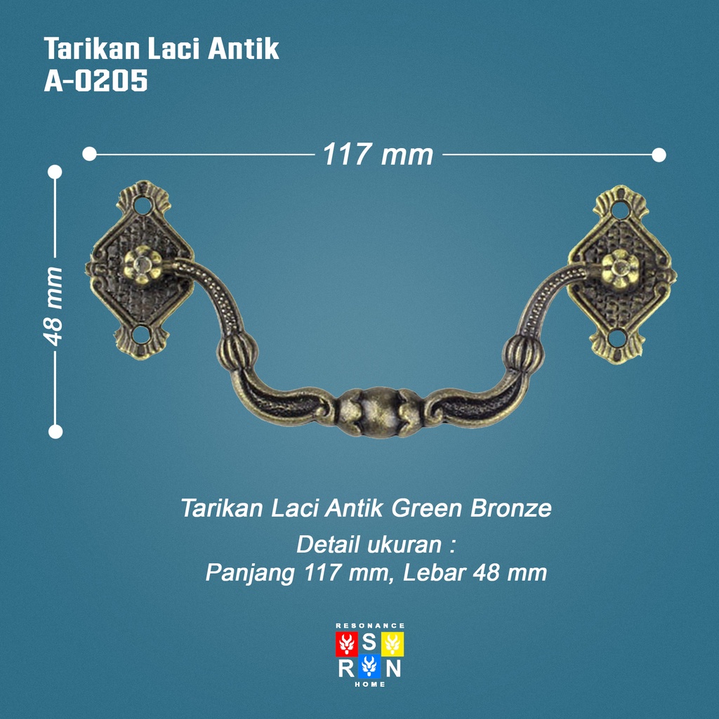 Tarikan Laci Antik Vintage A-0205 / Antique Drawer Handle Resonance Home