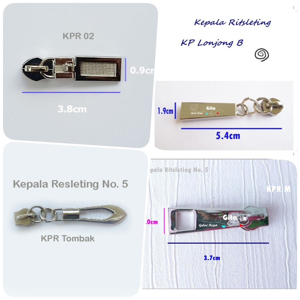 Kepala Resleting / Kepala Ritsleting No. 5 / Kepala Resleting No. 5