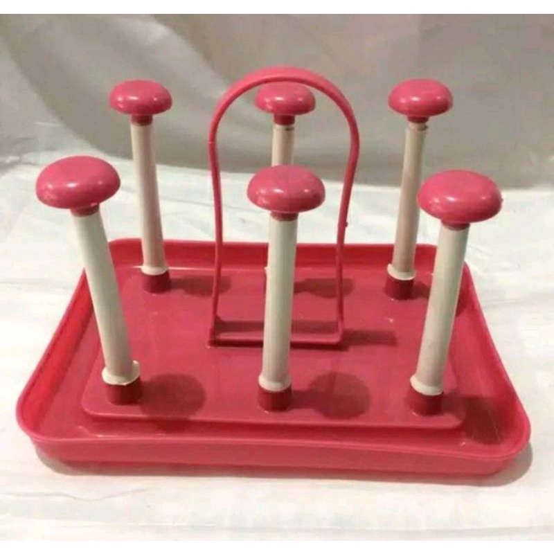 Tempat Gelas 6 Set /Wadah Gelas Plastik/Rak Gelas/Stand Gelas