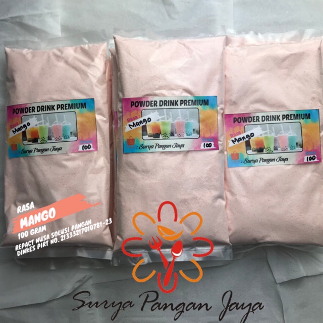 

100gr bubuk minuman halal powder drinks bubble tea MANGO 100g