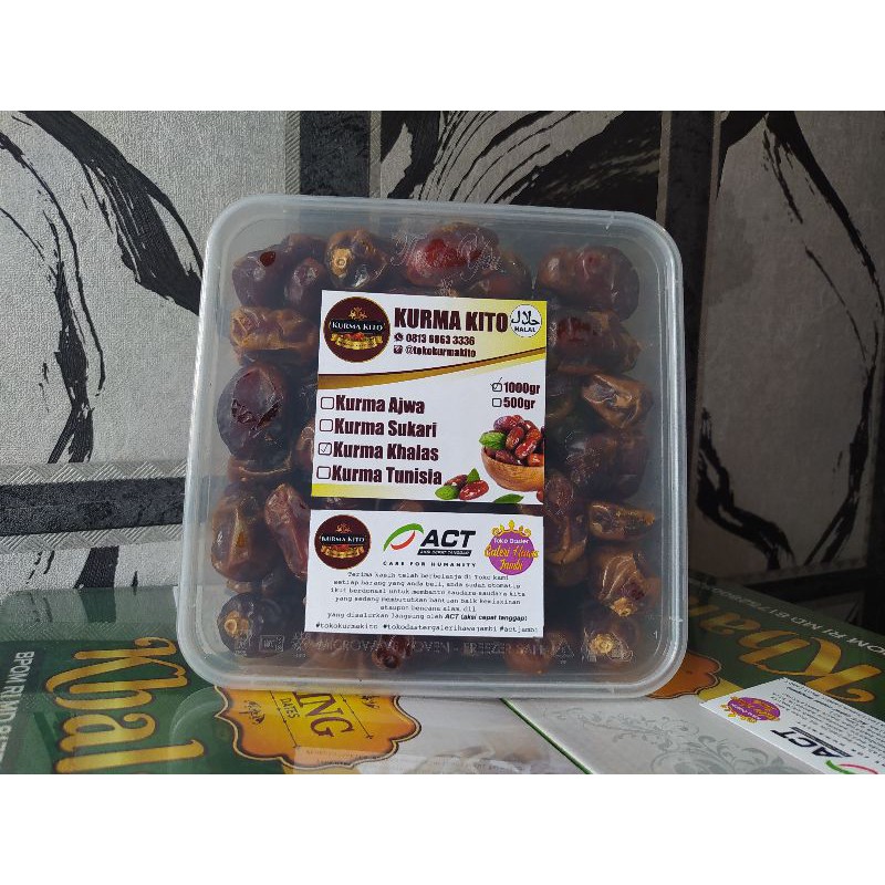 

KURMA KHALAS MADINAH box 1kg merk SA'AD & KING