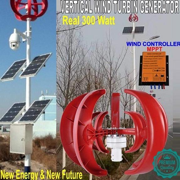 PLTB Generator Wind Turbine Vertical 300W Turbin Angin / Turbin Angin
