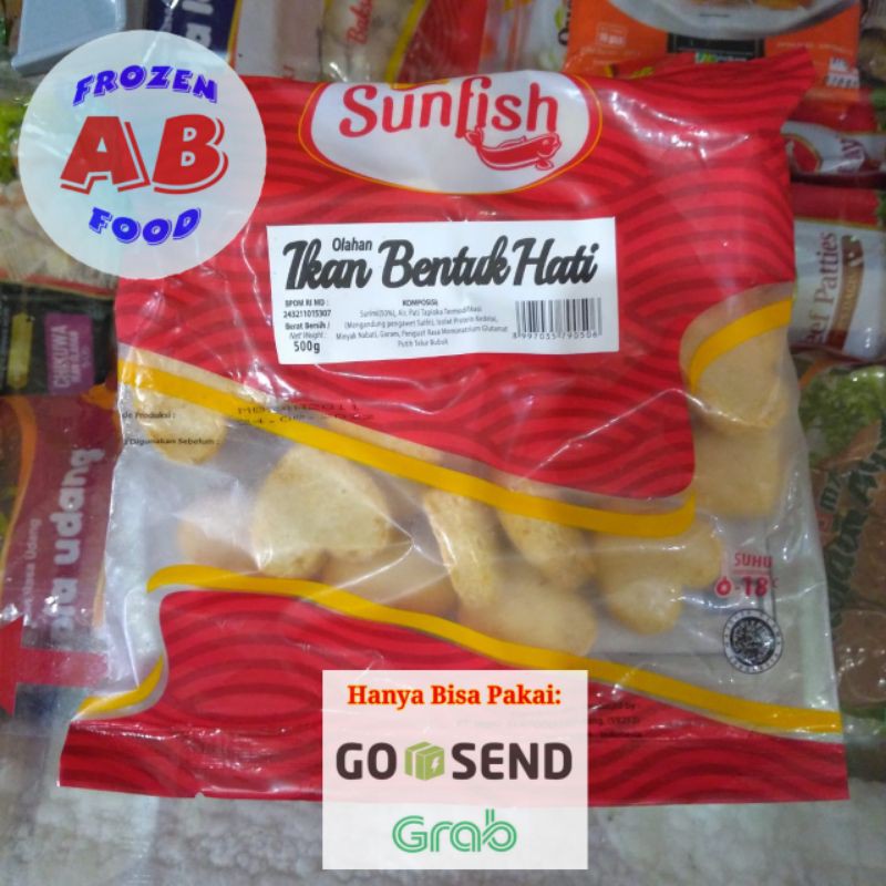 

Sunfish Ikan Bentuk Hati 500 gram Bakso Ikan Baso Ikan Bentuk Love 500gr