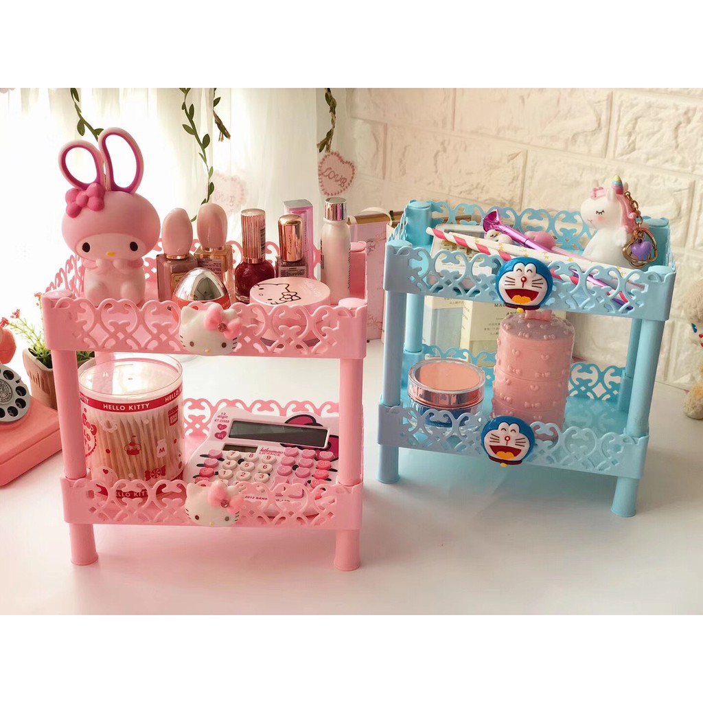 Rak susun Serbaguna Kosmetik Dapur Hello Kitty Doraemon My Melody susun 2 - susun 3 Kotak