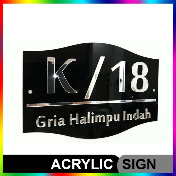 

Nomor Rumah Acrylic Akrilik Custom 2 Layer SILVER/MIRROR Proses Cepat Keren