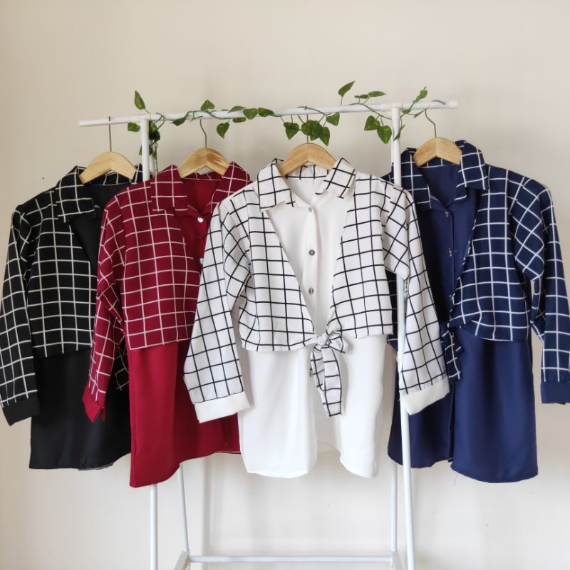 Kemeja Wanita Komala Collection | Atasan Luaran Motif Kotak