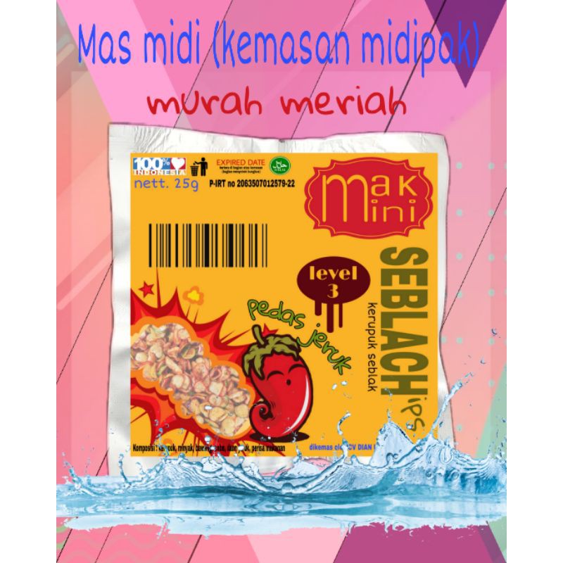 

MAKMINI mas midi SEBLACHips 25g (kemasan midipak kerupuk seblak kering)