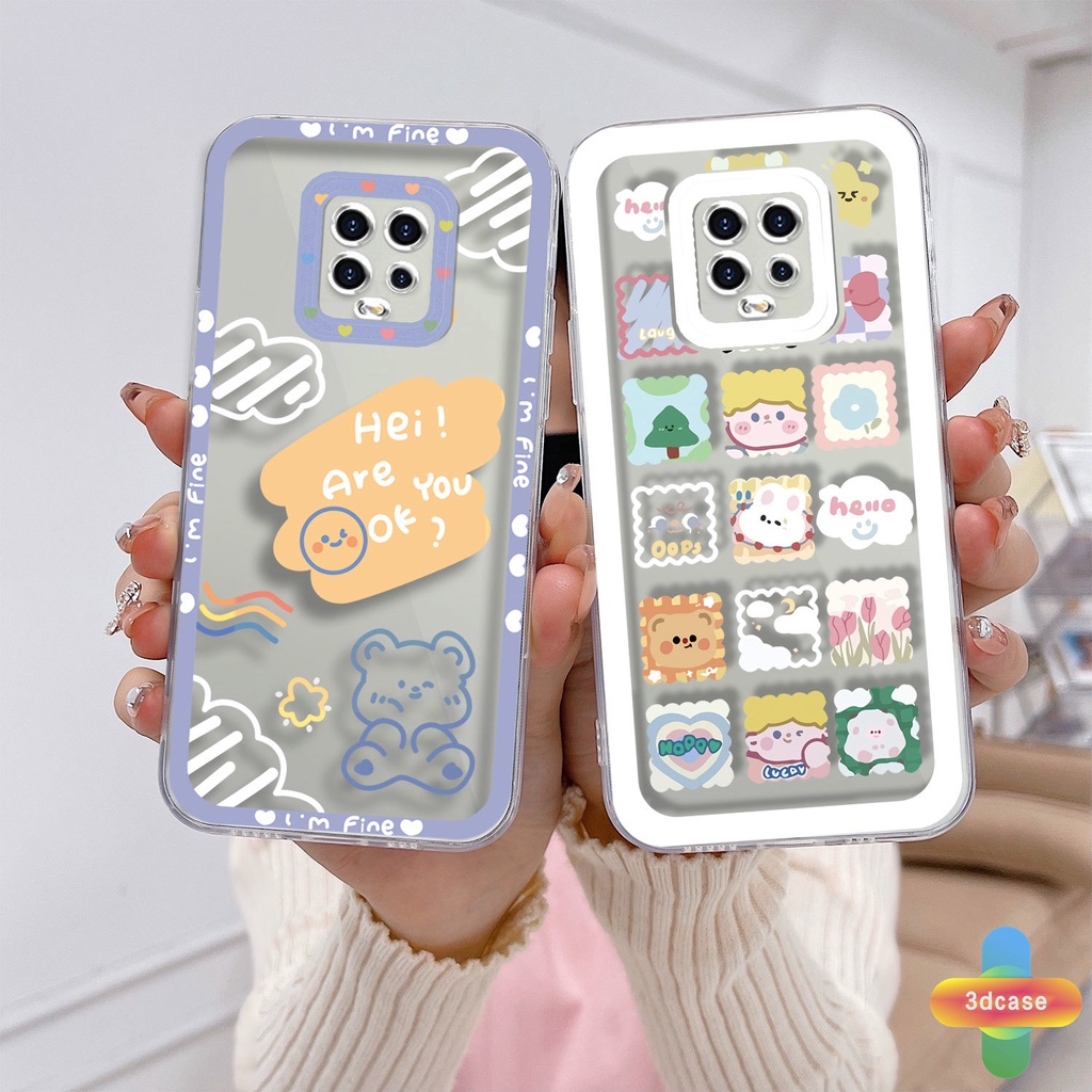 Casing Soft Case Xiaomi Redmi Note 9 8 10 10S 9 10 PRO MAX 11 9S Xiaomi Redmi POCO C3 C31 X3 NFC X3 PRO Redmi 9C NFC 9A 9i 9T 9AT 9ACTIV 9 PRO Power 10X POCO M2 PRO 10 Prime Cute Cartoon Cloud  Bear Transparent Case