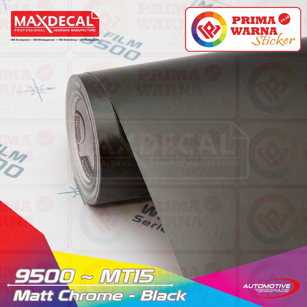 Maxdecal 9500 MT15 Matte Chrome Black, Wrap Series Sticker, Meteran Lebar 152cm