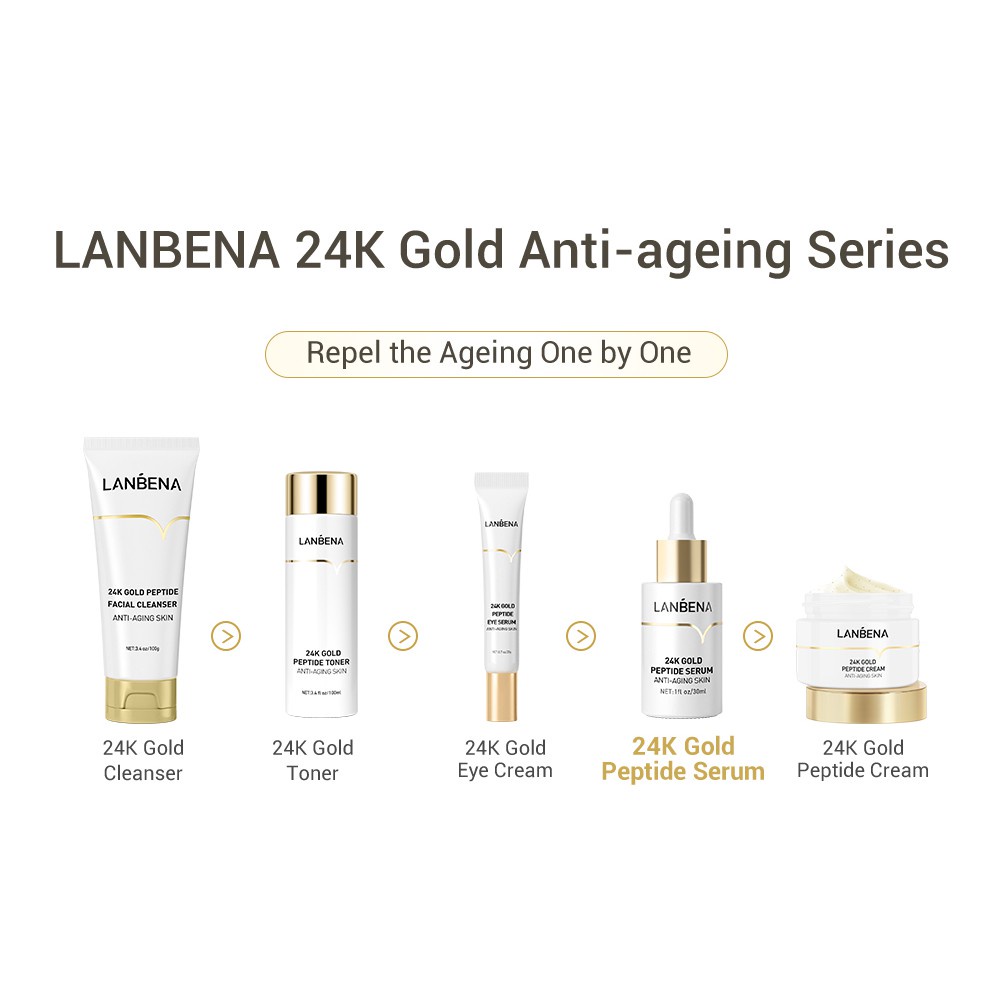 LANBENA 24k Gold Peptide Facial Cleanser Face Skin Care Wash Anti-Aging Oil Control Fades skin spots Face Cream Foam