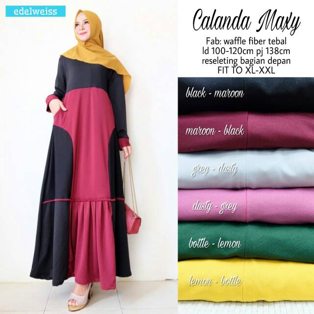 Calanda Maxy Ori By Edelweiss | Gamis Syari | Gamis Kekinian | Gamis Busui | Maxy Dress