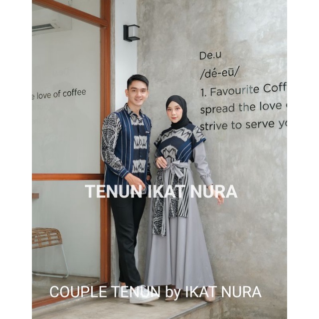 aena - set baju couple pasangan serimbitan dres raisa navy outfit kondangan lebaran
