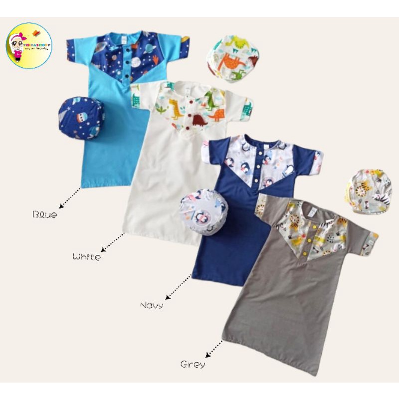 0-2t (PILIH MOTIF) GIBRAN GAMIS SET FOR BOYS KODA (FREE PECI)
