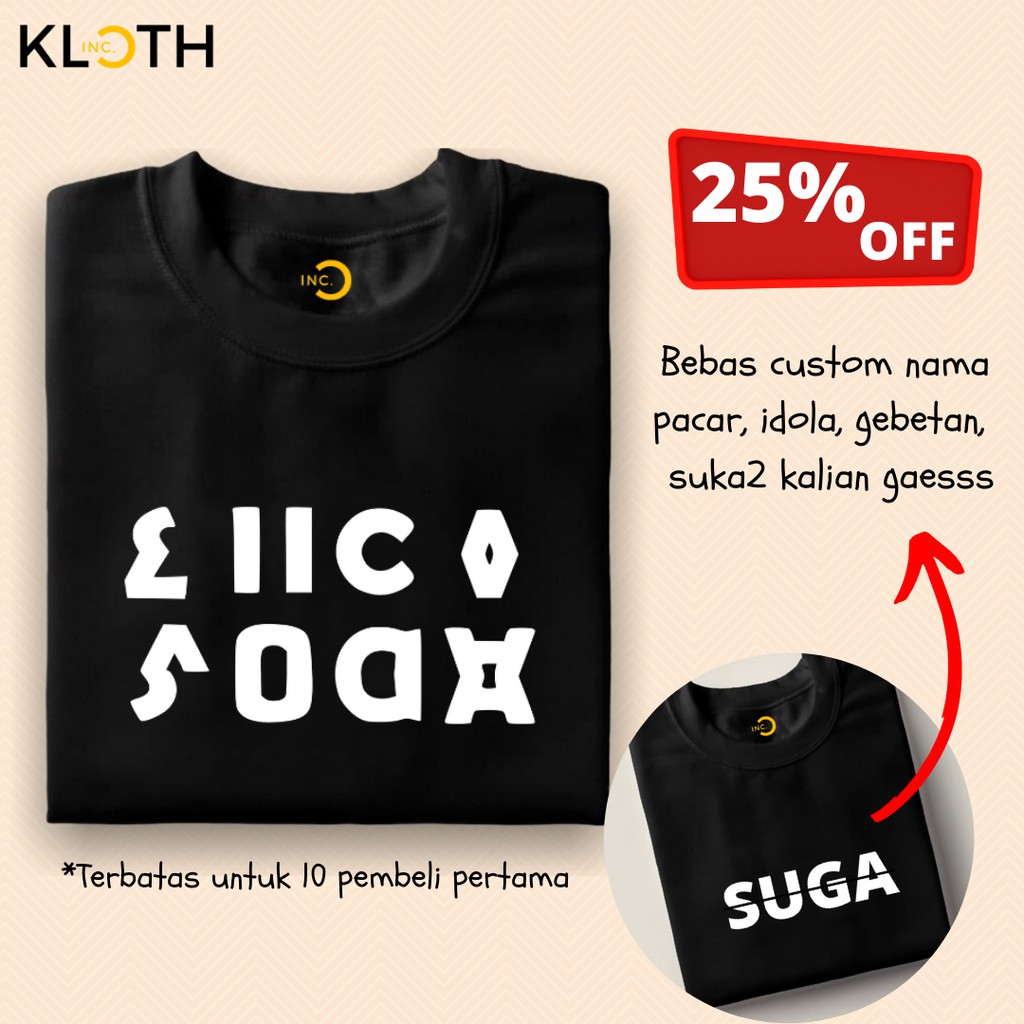 Kaos BTS Custom Anti Bucin / Kaos Ilusi Viral Tiktok Cotton Combed 24s Bisa Upgrade Lengan Panjang