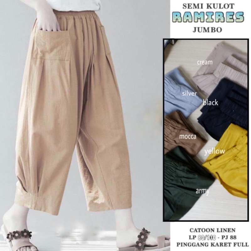 Ramires Pants / Celana Jumbo / Celana Wanita Twill Stretch