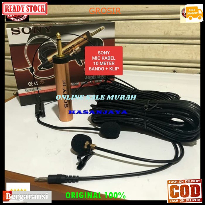 G60 Sony mic kabel headset + jepit clip on kancing kerah baju GE60 klip condesor bando mik cable profesional pro vocal vokal karaoke mikrophone mini microphone audio sound system panggung dj studio sensitif aux emas YOUTUBER  BISA DIGUNAKAN SEGALA JENIS A