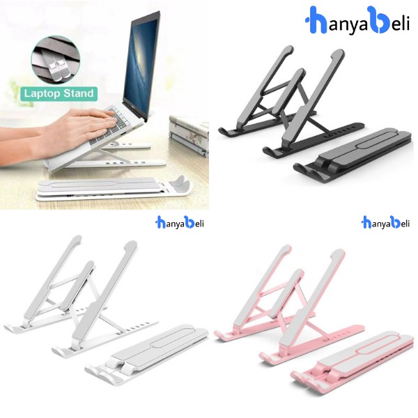 HanyaBeli Meja Dudukan Laptop Lipat P1 Stand Holder Foldable Macbook Bracket Notebook Ipad Tablet