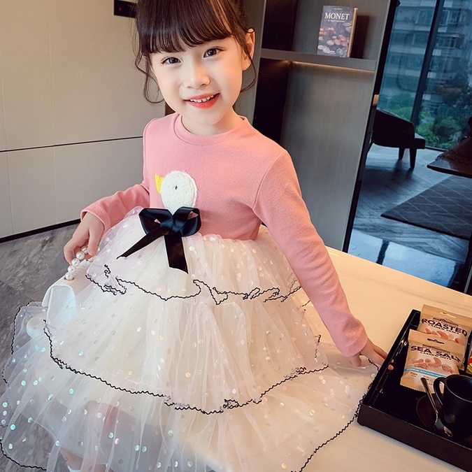 SALE DR111-Dress Anak Perempuan Tutu Confeti Duck