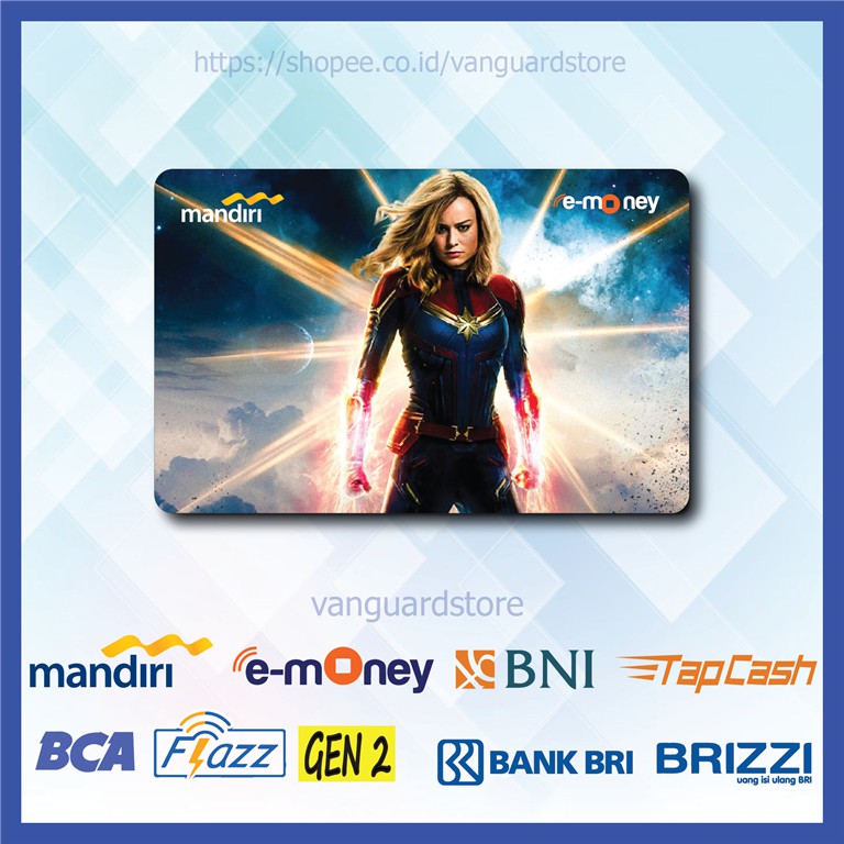 KARTU E MONEY E TOLL CAROL DANVERS CAPTAIN MARVEL FILM 23 EMONEY MANDIRI FLAZZ BCA TAPCASH BRIZZI