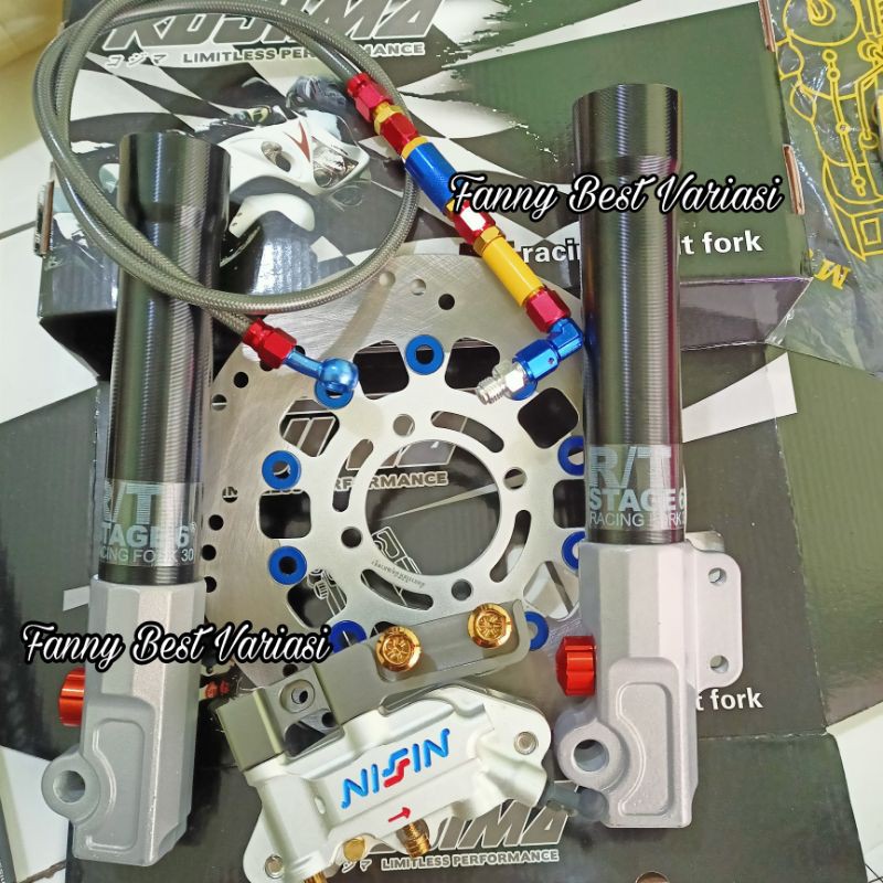 PAKETAN  TABUNG BOTTOM SHOCK DEPAN RT STAGE KALIPER 4P MIO BEAT VARIO JUPITER Z ,MX NEW