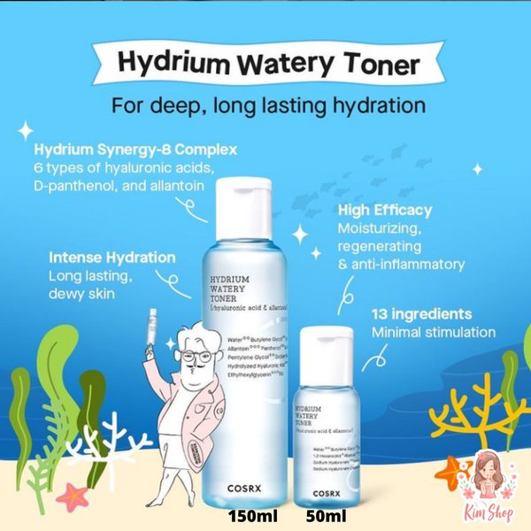 COSRX Hydrium Watery Toner 50ml / AHA BHA Vitamin C Refresh Daily Toner 30ml / Full Fit Propolis Toner 30ml