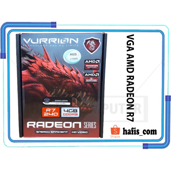 VGA AMD RADEON R7 240 4GB GDDR3 VURRION 128bit HDMI,VGA,DVI