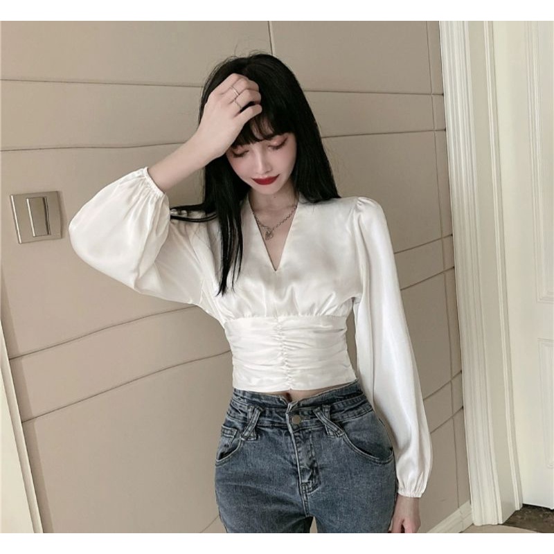 CHERRY_ Top Crop / Atasan crop / blouse Korean style