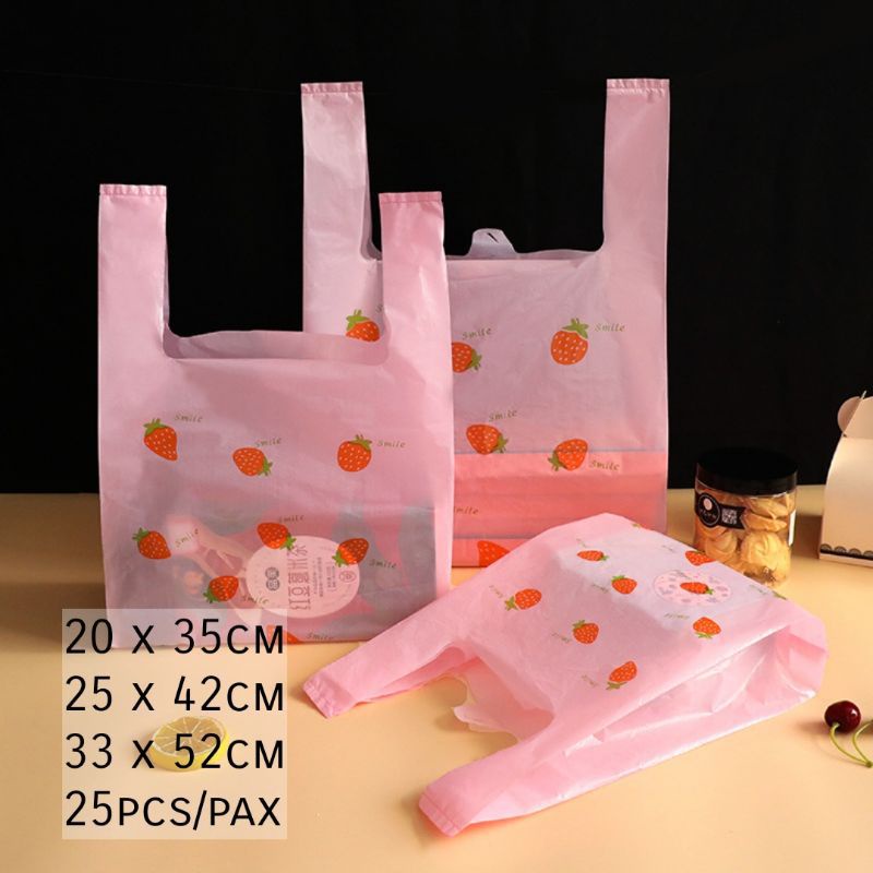 

5 pcs kantong plastik motif gambar buah kantong plastik kemasan souvenir