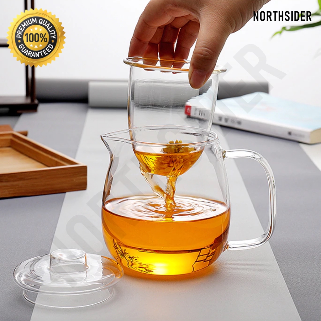 GLASS INFUSER TEAPOT 600ML | TEKO TEH SARINGAN KACA