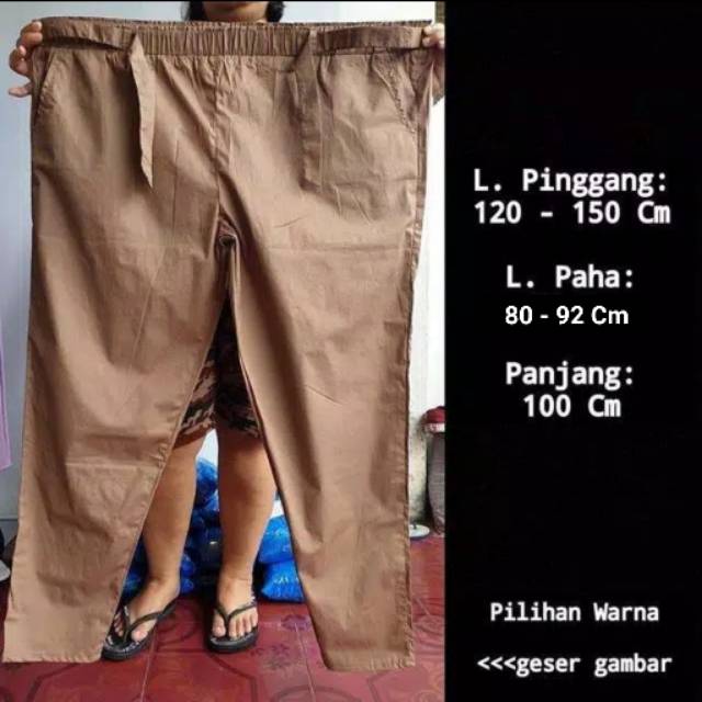 Celana Harem Extra Jumbo Untuk Wanita Dewasa . Harem Extra Jumbo . Celana Panjang Big Size Maks BB 130 Kg